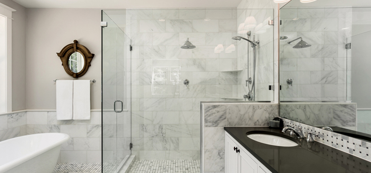 bathroom shower door installation in Roseland